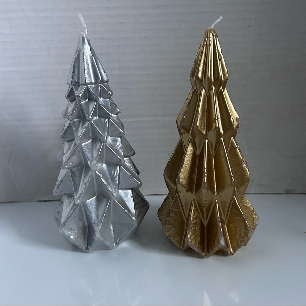 Silver and Gold Holiday Tree Candles